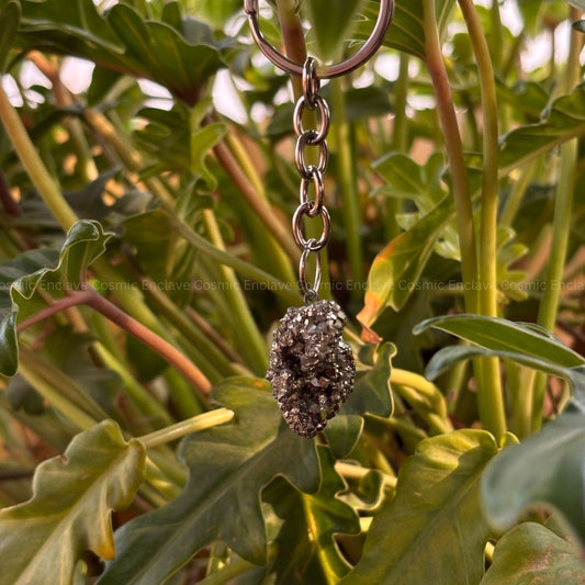 Money Magnet Raw Pyrite Keyring