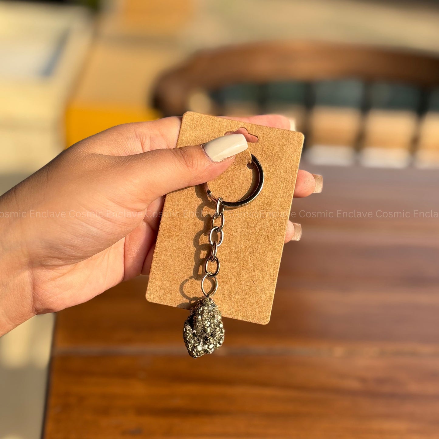 Money Magnet Raw Pyrite Keyring