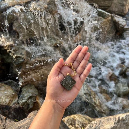 Money Magnet Pyrite Keyring (Square)