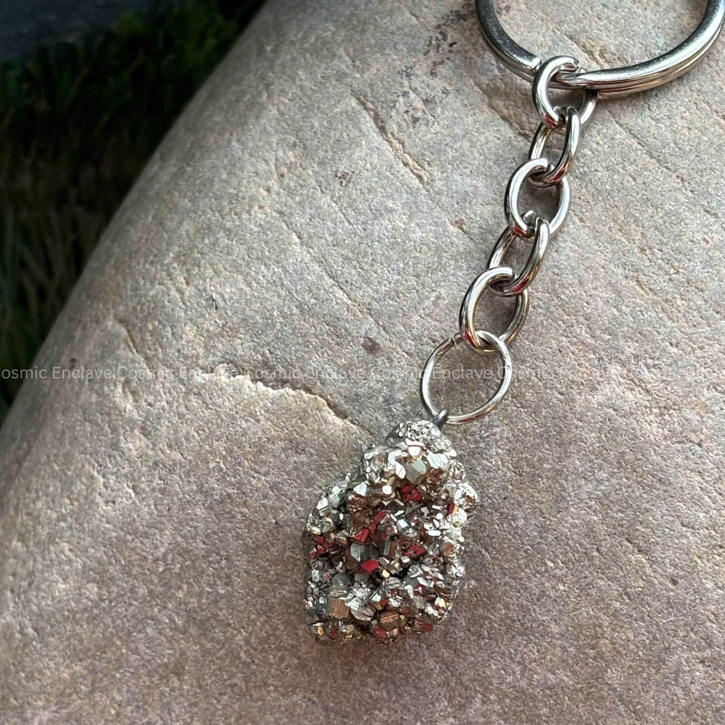 Money Magnet Raw Pyrite Keyring