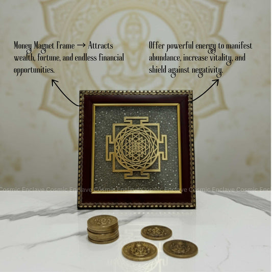 Shree Yantra Pyrite Frame (for Ultimate Prosperity & Divine Manifestation)