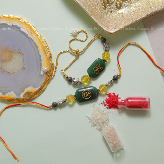 Zibu Coin Bhai Bhabhi Combo Rakhi (For Wealth and Fortune)