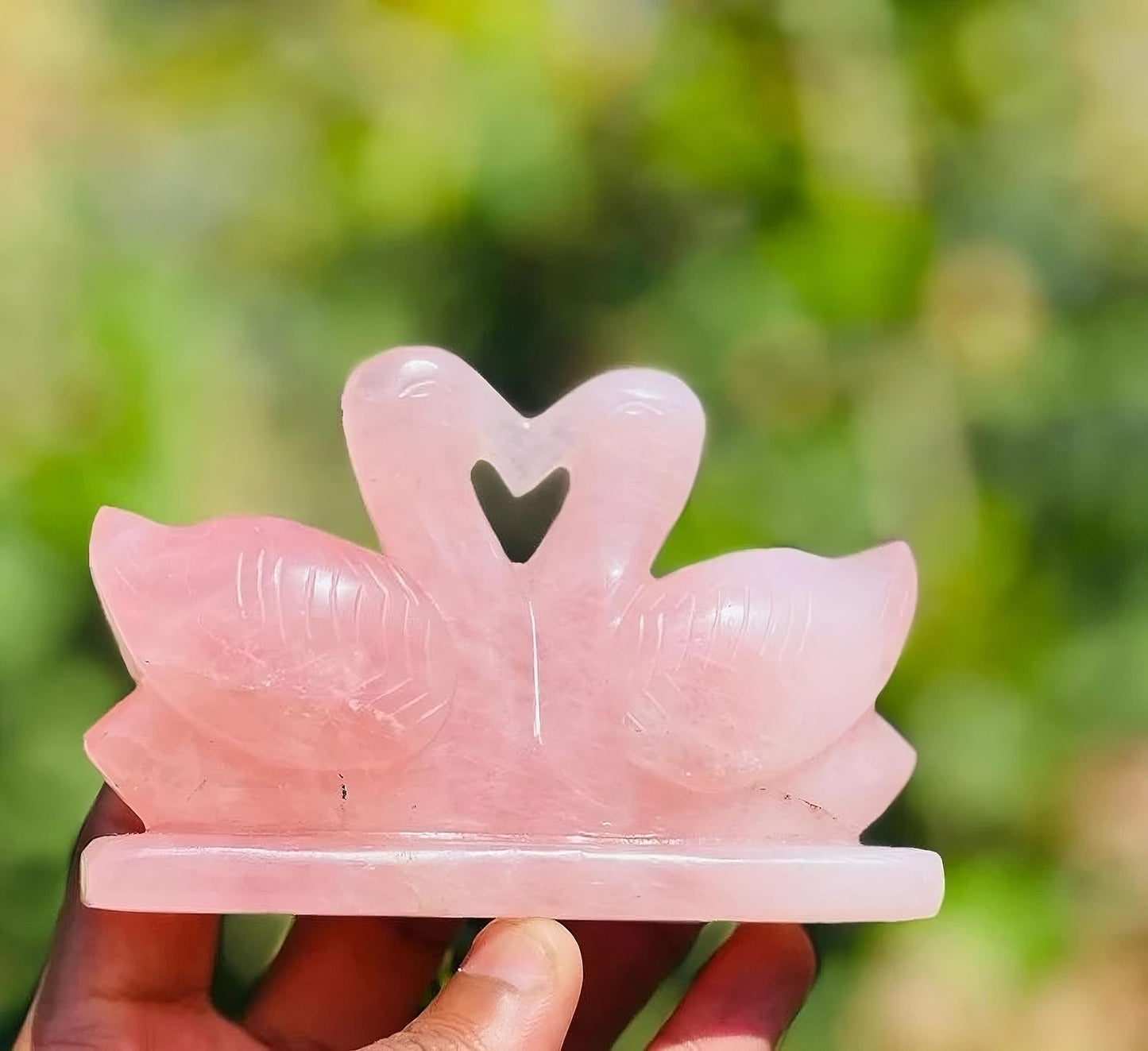 Rose Quartz Swan Pair (For Love and Relationship)