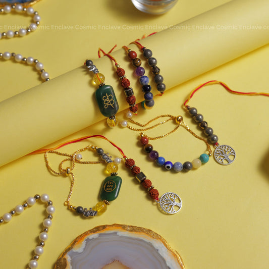 Super 9 Chakra with Evil Eye Bhabhi Rakhi (For Health and Wellbeing)