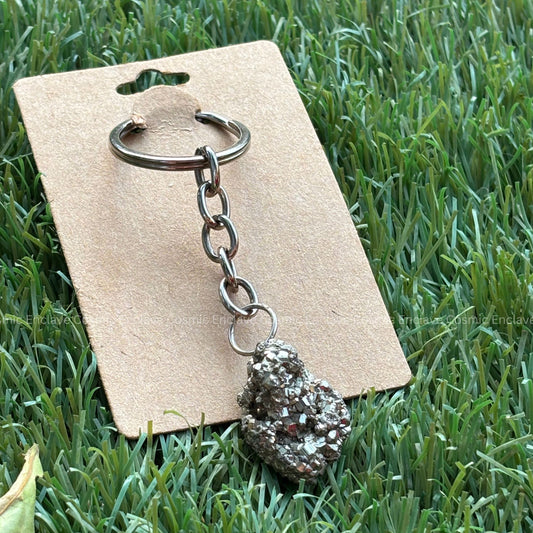 Money Magnet Raw Pyrite Keyring