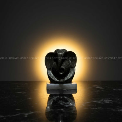 Pyrite Ganesha (With Selenite Plate) (Unveiling Wisdom & Prosperity)
