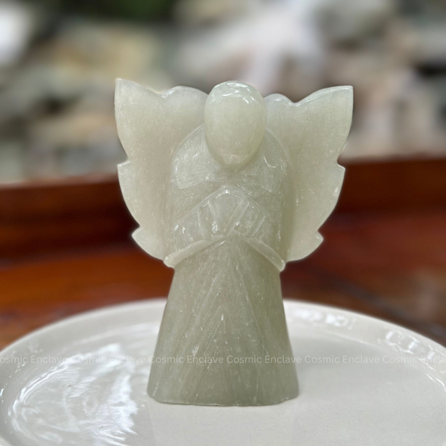 Green Aventurine Arch Angel (For Wellbeing and Emotional Calm) - 4 Inch