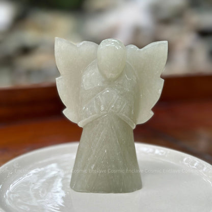 Green Aventurine Arch Angel (For Wellbeing and Emotional Calm) - 4 Inch