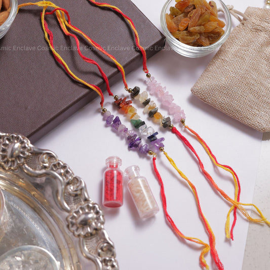 Crystal Chips Bhai Rakhi (Set of 4)