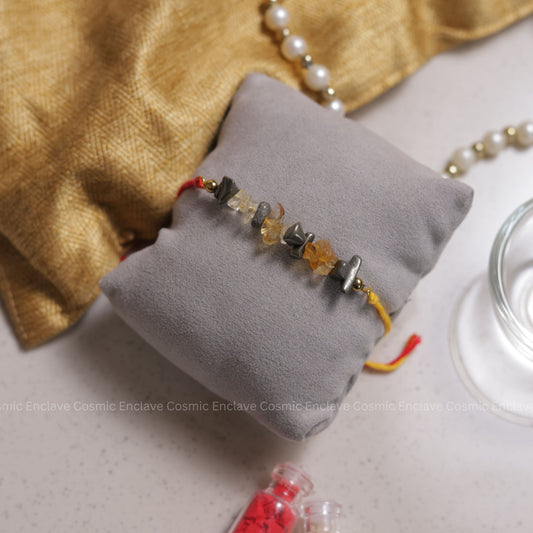 Citrine + Pyrite Bhai Rakhi (For Wealth and Abundance)