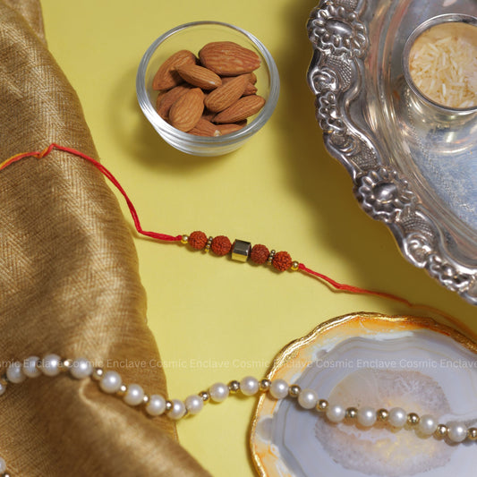 Rudraksha Bhai Rakhi (For Spiritual Growth and Reducing Stress)