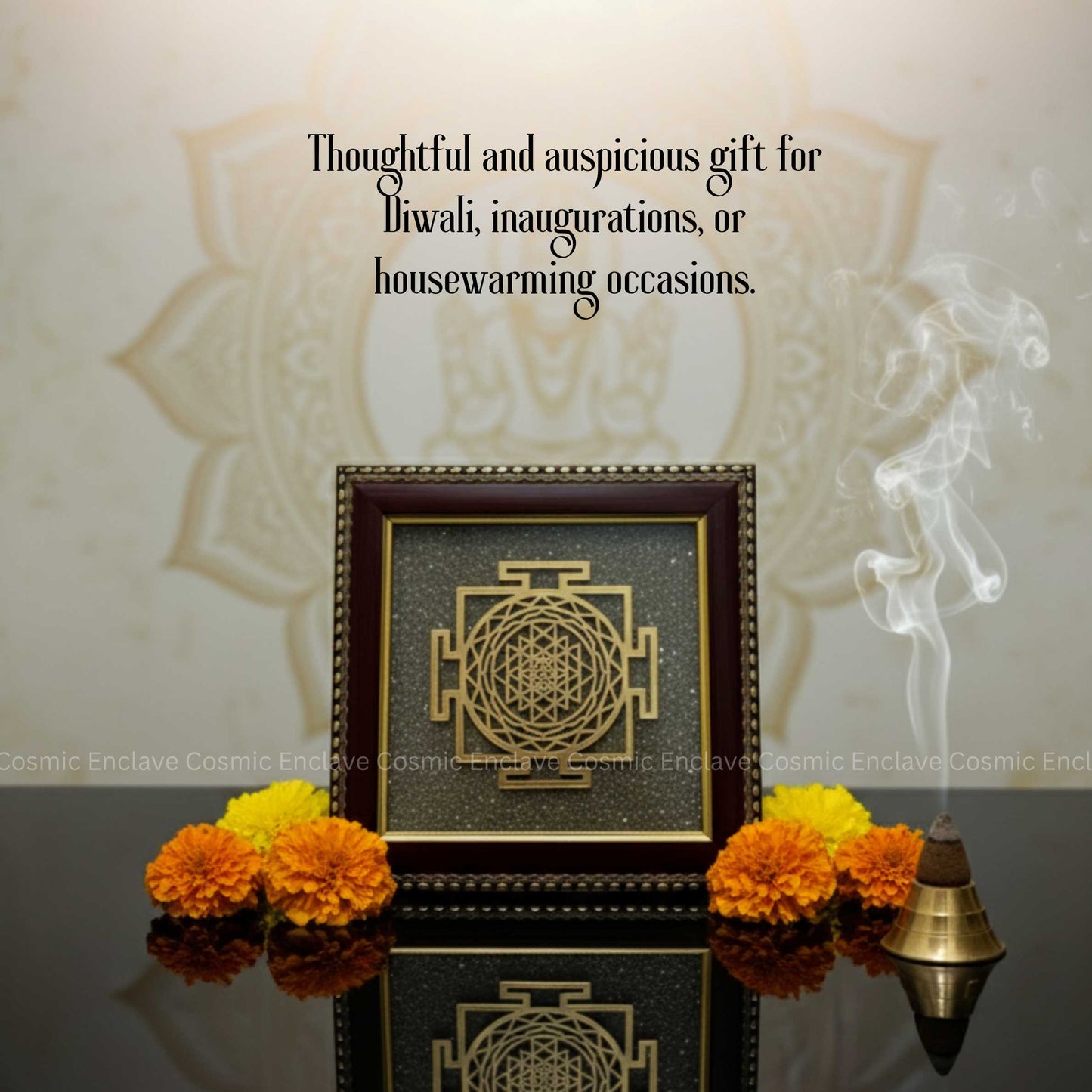 Shree Yantra Pyrite Frame (for Ultimate Prosperity & Divine Manifestation)