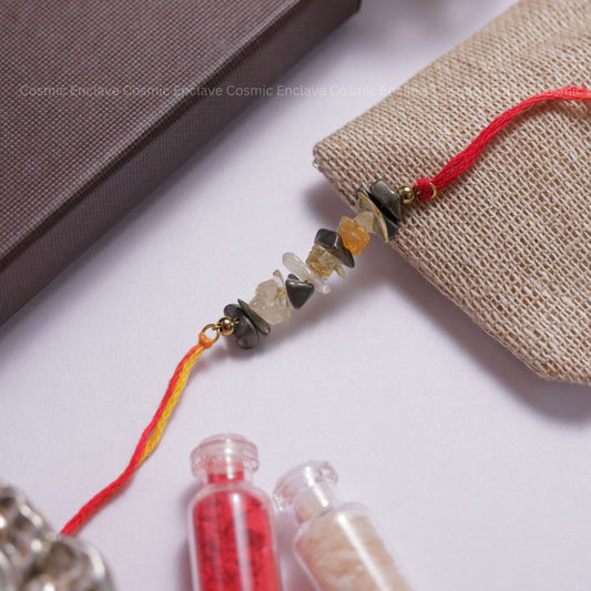 Citrine + Pyrite Bhai Rakhi (For Wealth and Abundance)