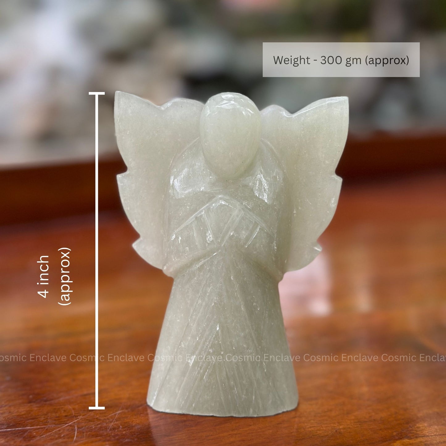 Green Aventurine Arch Angel (For Wellbeing and Emotional Calm) - 4 Inch