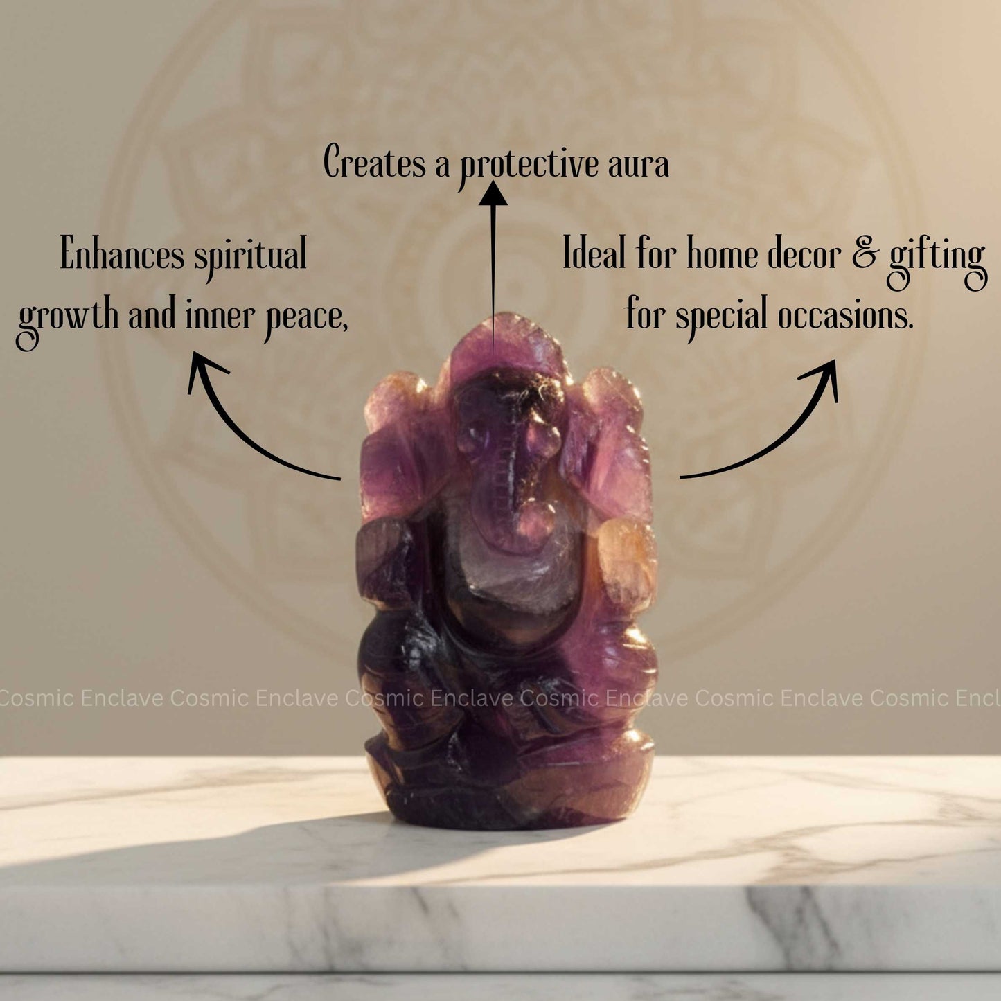 Amethyst Ganesha (For Obstacle Removing and Stress Relief)