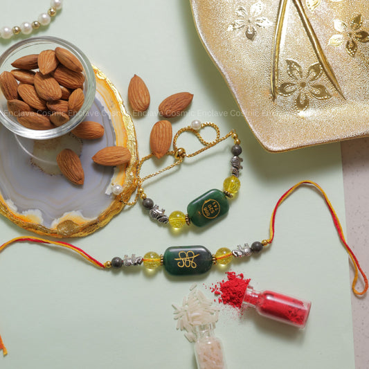 Zibu Coin Bhai Bhabhi Combo Rakhi (For Wealth and Fortune)