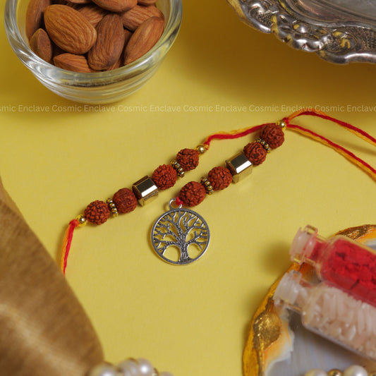 Rudraksha Bhai Bhabhi Combo Rakhi (For Spiritual Growth and Reducing Stress)