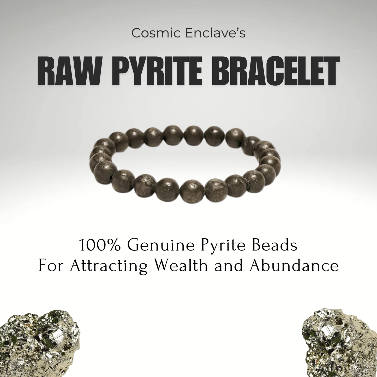 Bracelet made of round Pyrite beads.  Pyrite is Known for Attracting Wealth and Abundance.