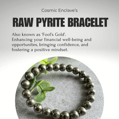 Bracelet made of round Pyrite beads.  Pyrite is Known for Attracting Wealth and Abundance.